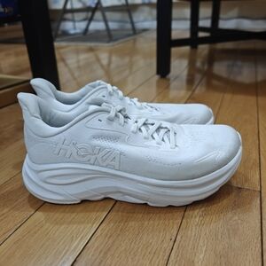 Hoka One One Womens Clifton 10 1162031 WWH White Running Shoes Sneakers Sz 9.5 B